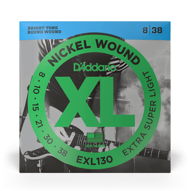 D'Addario EXL130 Nickel Wound Electric Guitar Strings - Extra-Super Light 08-38