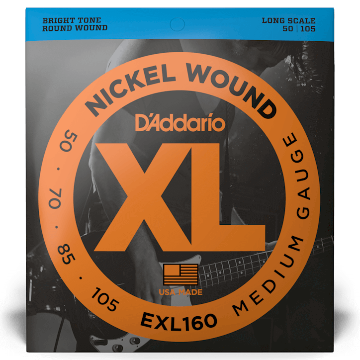 D'Addario EXL160 Nickel Wound Bass Guitar Strings - Medium 50-105 Long Scale
