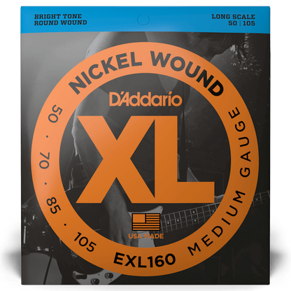 D'Addario EXL160 Nickel Wound Bass Guitar Strings - Medium 50-105 Long Scale