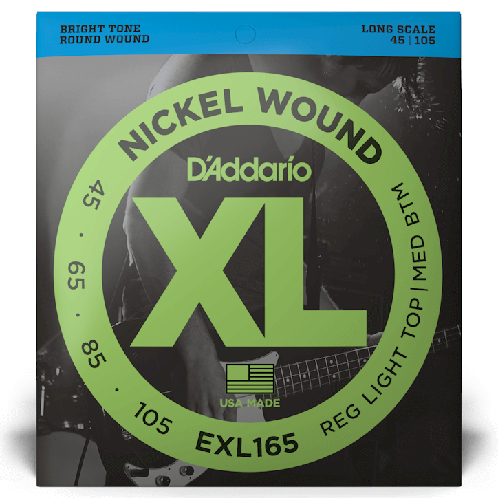 D'Addario EXL165 Nickel Wound Bass Guitar Strings - Custom Light 45-105 Long Scale