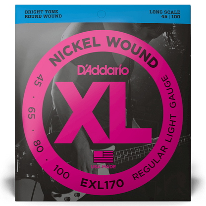 D'Addario EXL170 Nickel Wound Bass Guitar Strings - Light 45-100 Long Scale