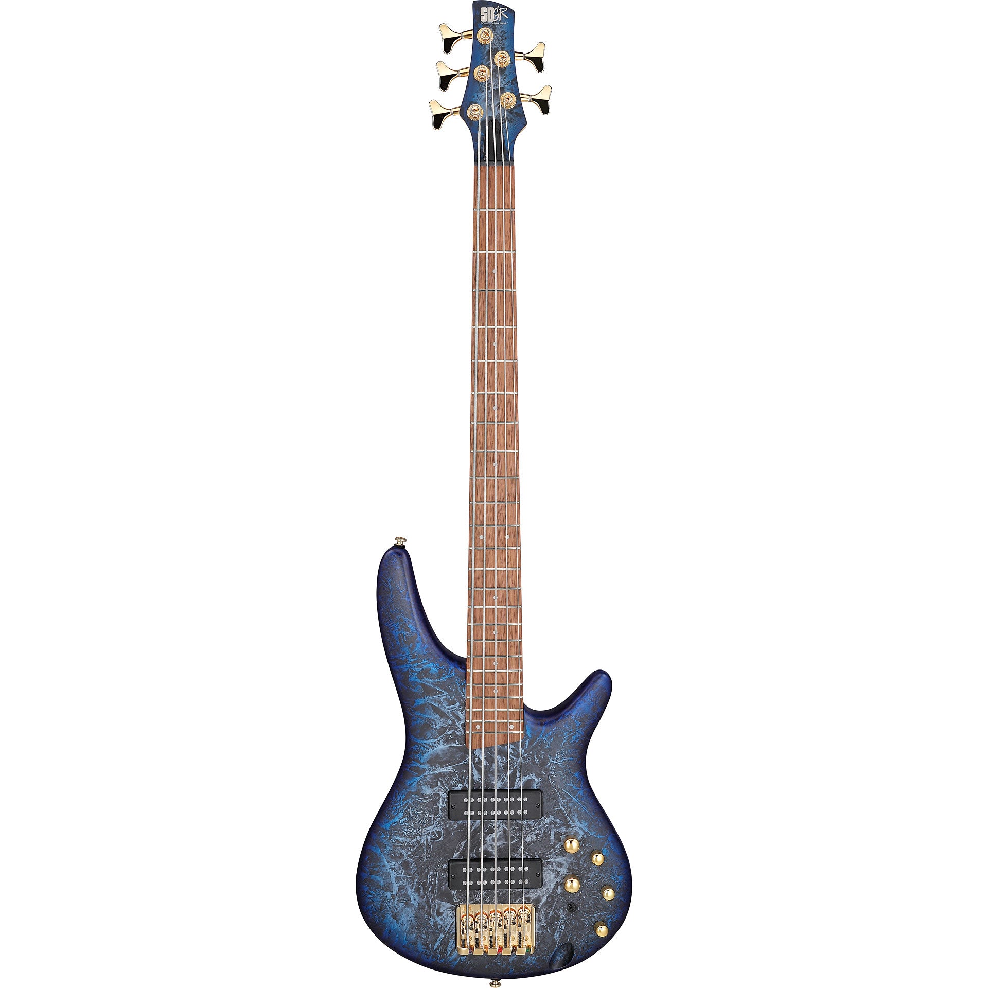 Ibanez SR305EDX-CZM Blue electric bass guitar on a white background