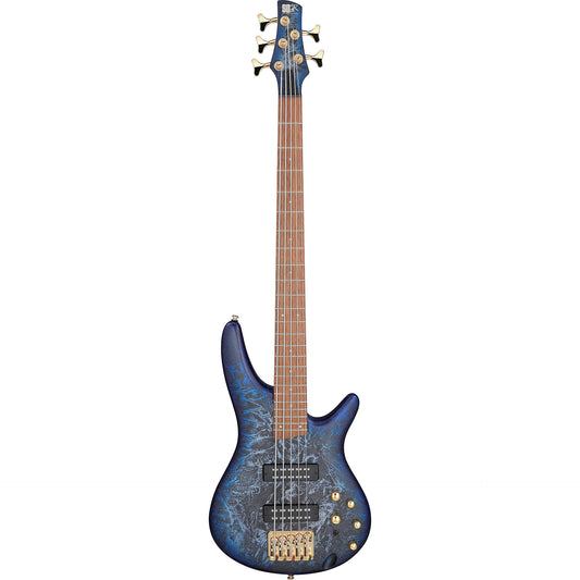 Ibanez SR305EDX-CZM Blue electric bass guitar on a white background