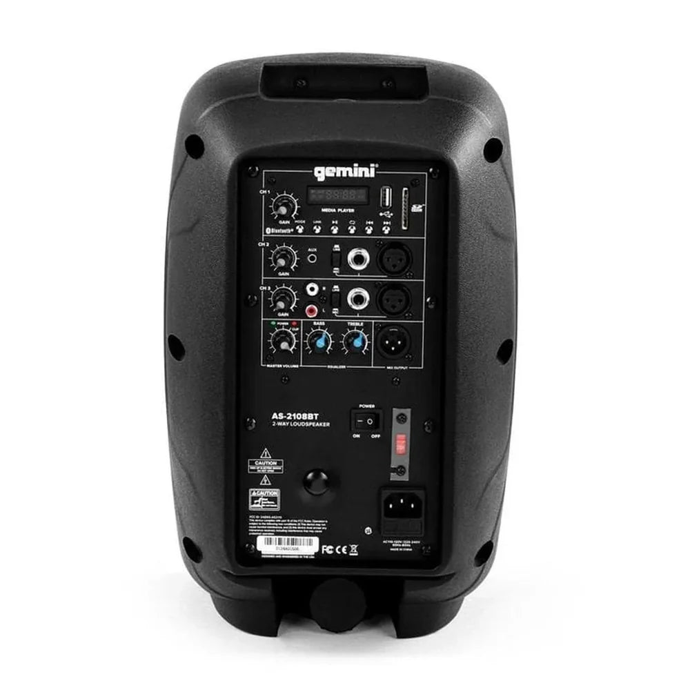 Gemini AS-2108P 500 Watt Active 8-Inch PA Speaker Two