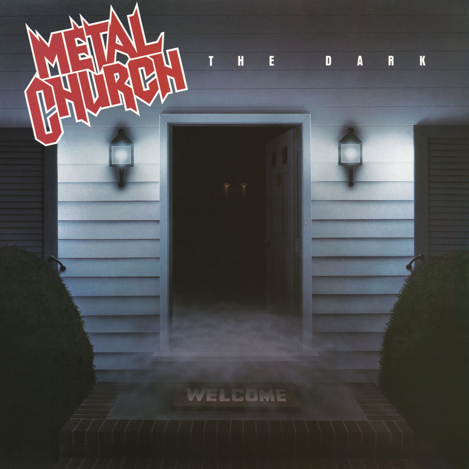 Metal Church - The Dark Album cover for 'The Dark' by Metal Church with a house entrance and text.