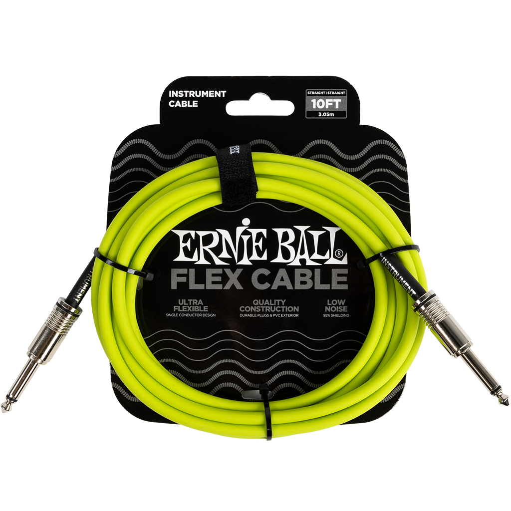 Ernie Ball 10ft Flex Instrument Cable - Green