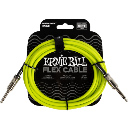Ernie Ball 10ft Flex Instrument Cable - Green