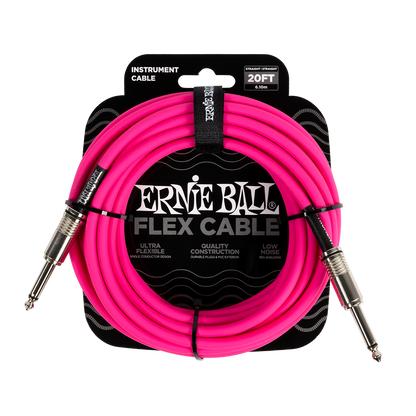 Ernie Ball 20ft Flex Instrument Cable - Pink