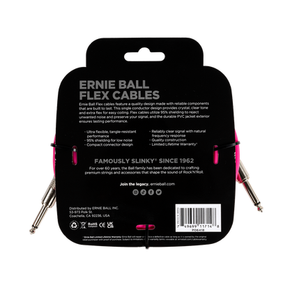 Ernie Ball 20ft Flex Instrument Cable - Pink