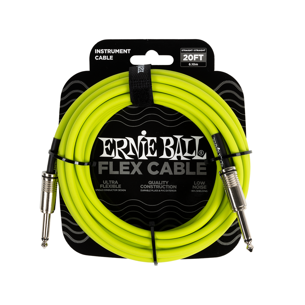 Ernie Ball 20ft Flex Instrument Cable - Green