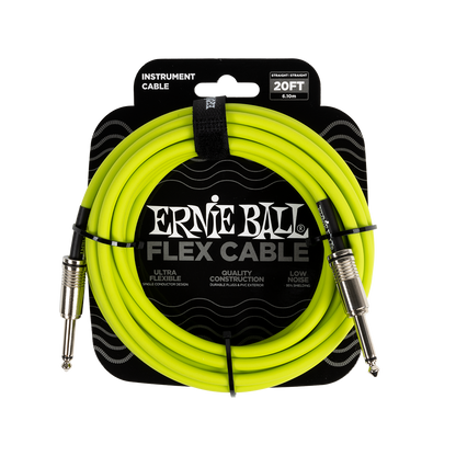 Ernie Ball 20ft Flex Instrument Cable - Green
