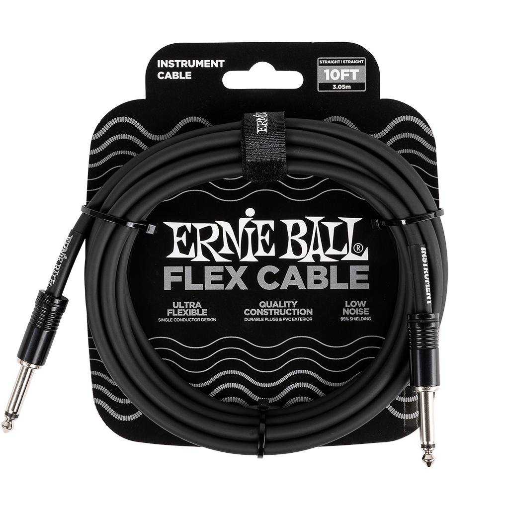 Ernie Ball 10ft Flex Instrument Cable - Black