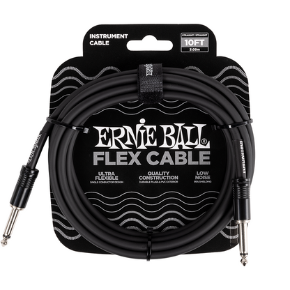 Ernie Ball 10ft Flex Instrument Cable - Black