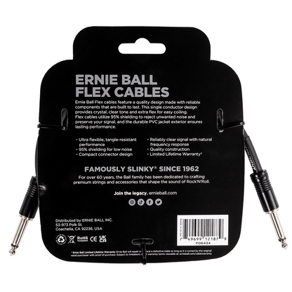 Ernie Ball 10ft Flex Instrument Cable - Black