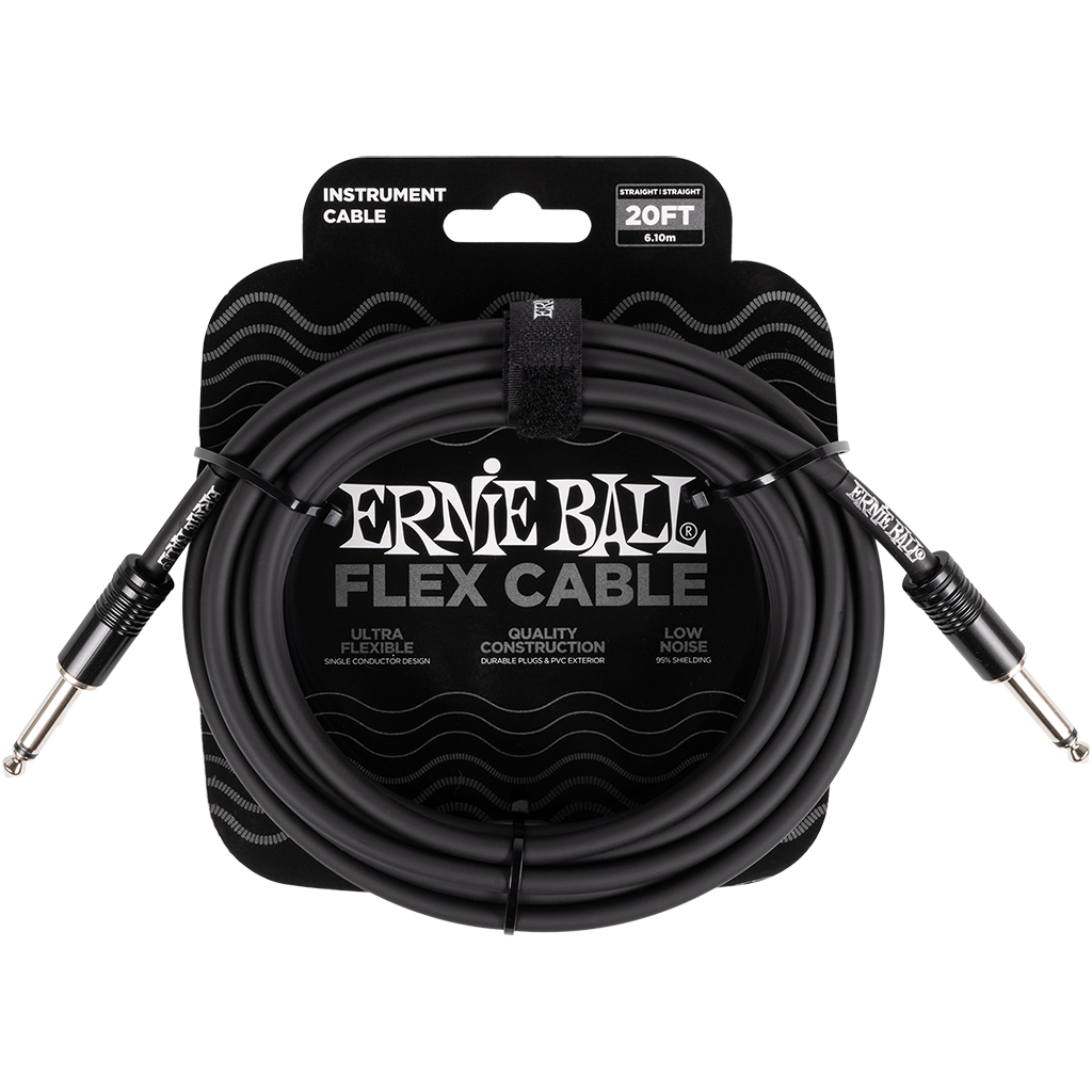 Ernie Ball 20ft Flex Instrument Cable - Black