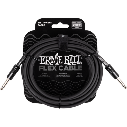 Ernie Ball 20ft Flex Instrument Cable - Black