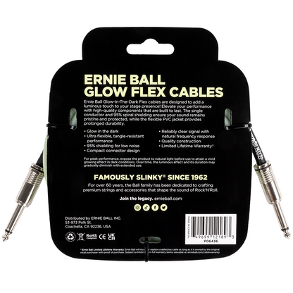 Ernie Ball 10ft Flex Instrument Cable - Glow In The Dark