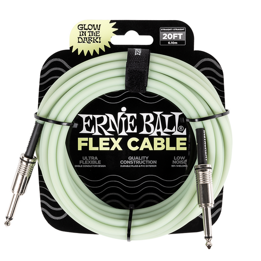Ernie Ball 20ft Flex Instrument Cable - Glow In The Dark