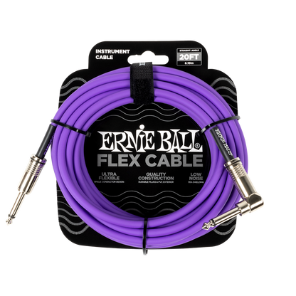 Ernie Ball 20ft Flex Instrument Cable Angled - Purple