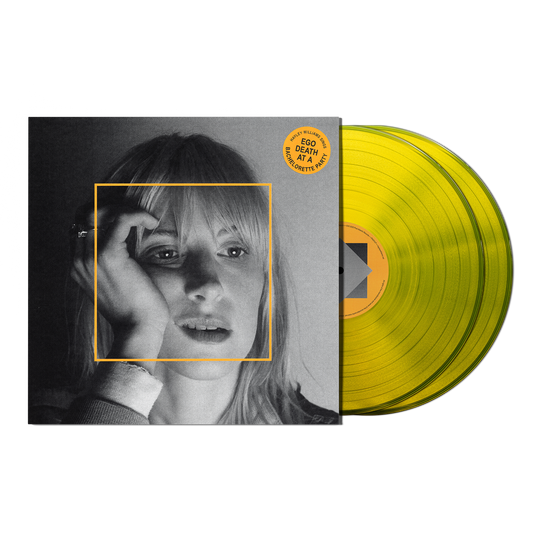 Hayley Williams - Ego Death At A Bachelorette Party Vinyl record with yellow disc and black and white cover featuring a person's face.