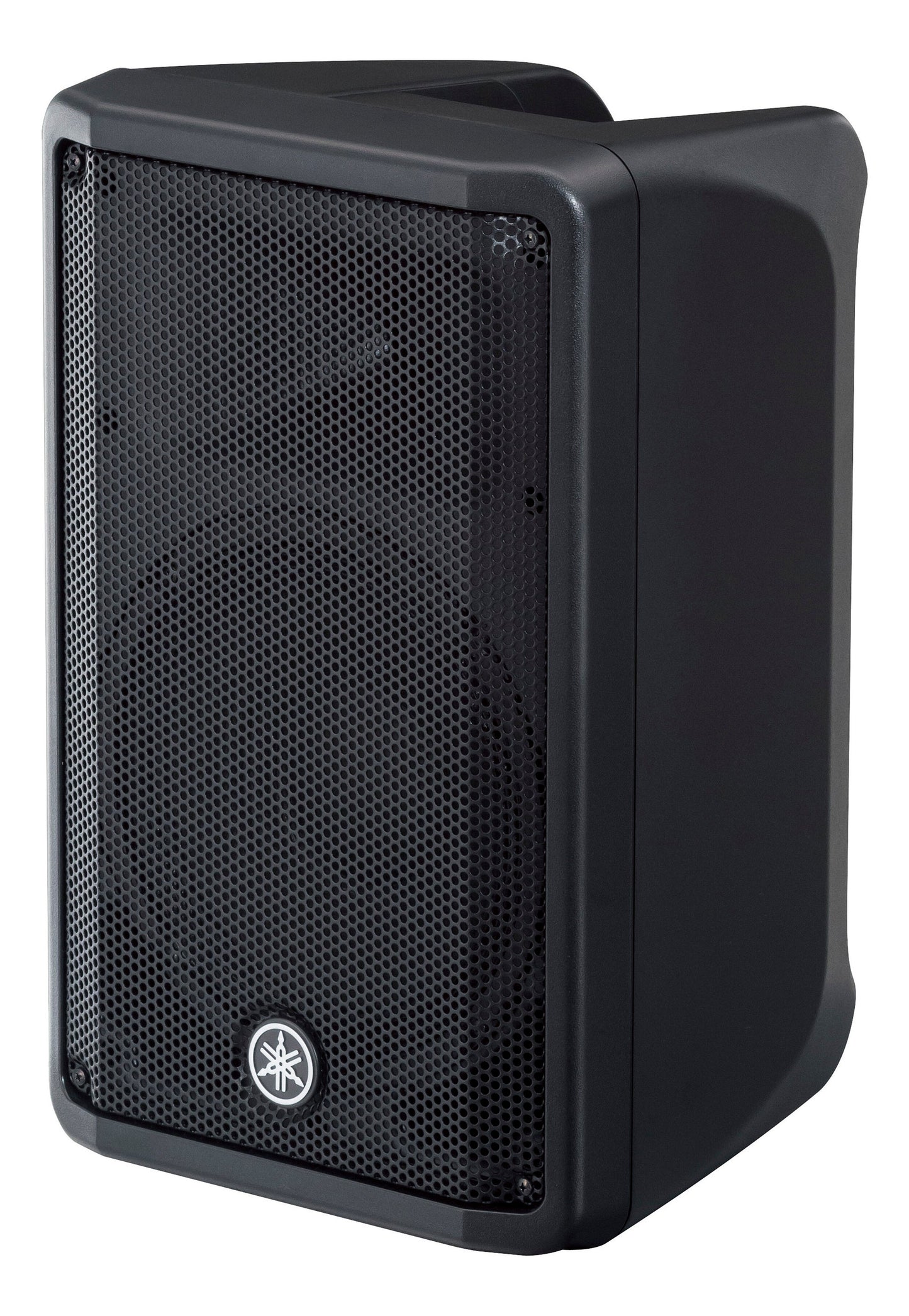 Yamaha DBR10 Black outdoor speaker with Yamaha logo on a white background