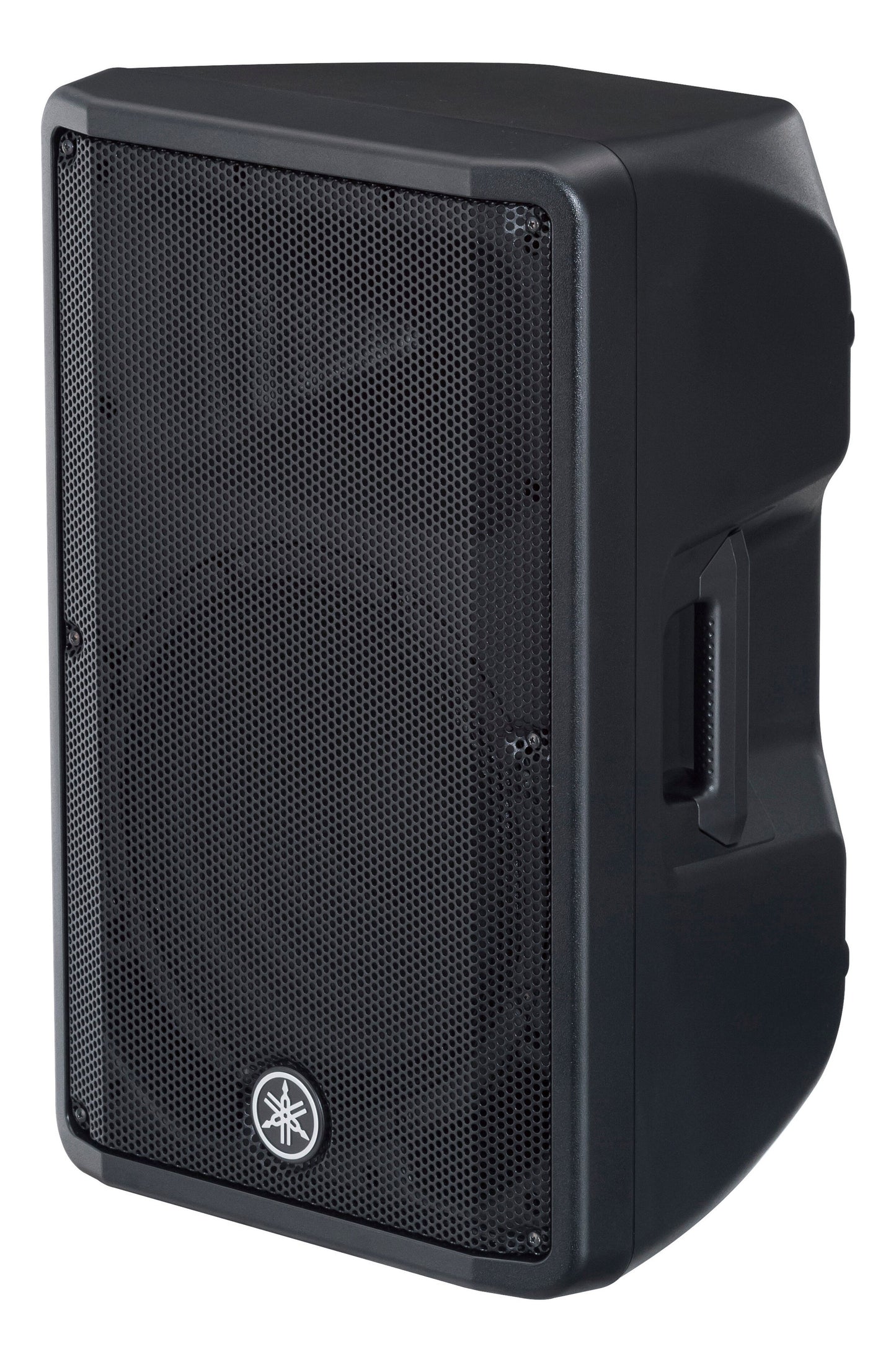 Yamaha DBR12 Black speaker with a brand logo on a white background