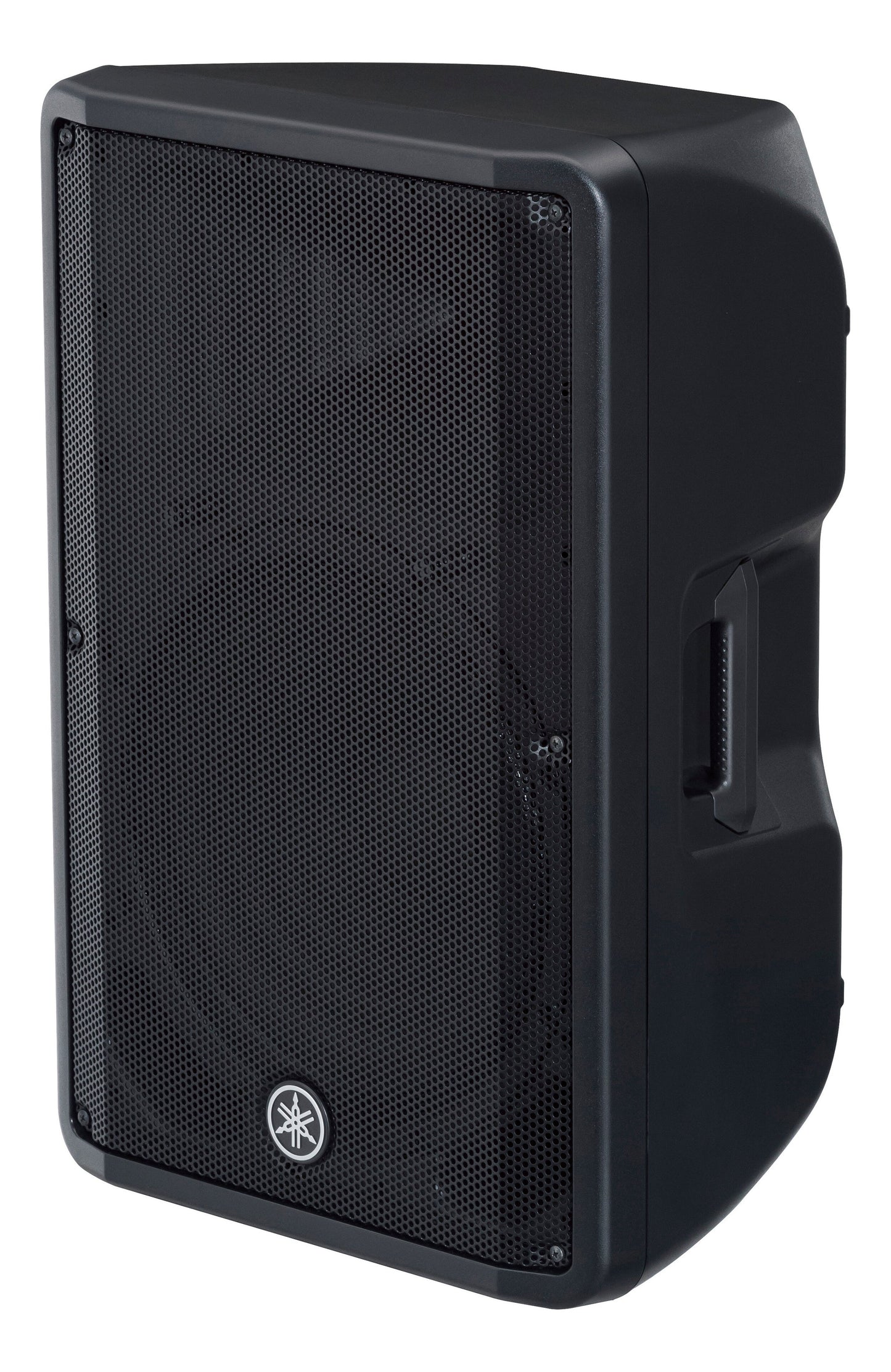 Yamaha DBR15 Black speaker with Yamaha logo on a white background