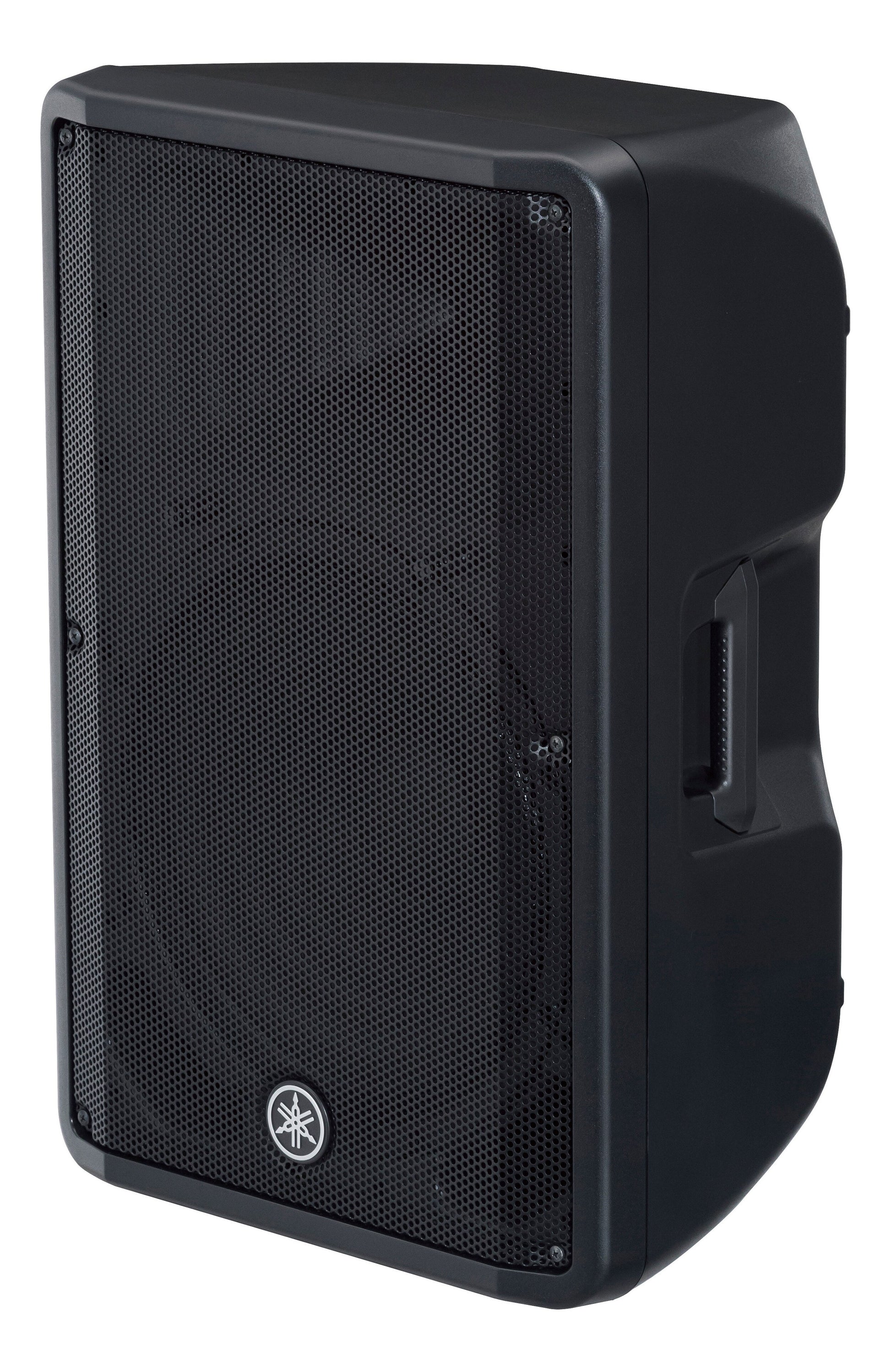 Yamaha DBR15 Black speaker with Yamaha logo on a white background