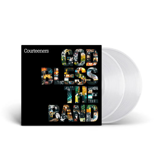 Courteeners - God Bless The Band (Crystal Clear) Vinyl Vinyl record with 'God Bless the Band' cover featuring the Courteeners on a white background