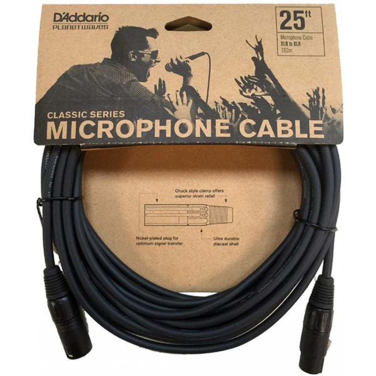 D'Addario Classic Series XLR Microphone Cable - 25ft