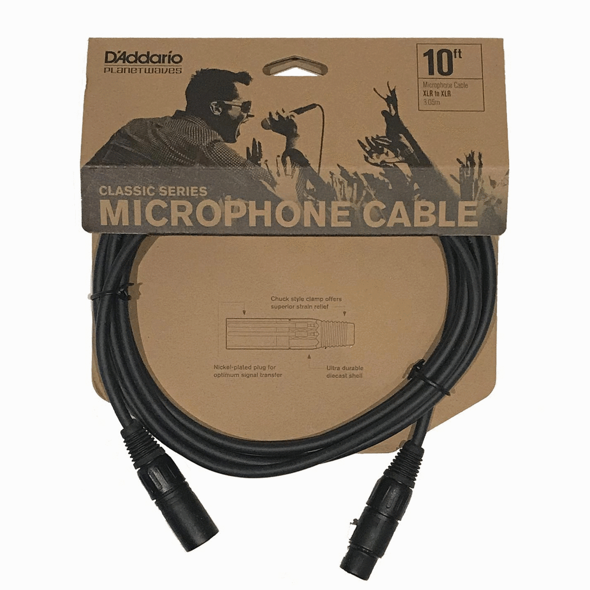 D'Addario Classic Series XLR Microphone Cable - 10ft