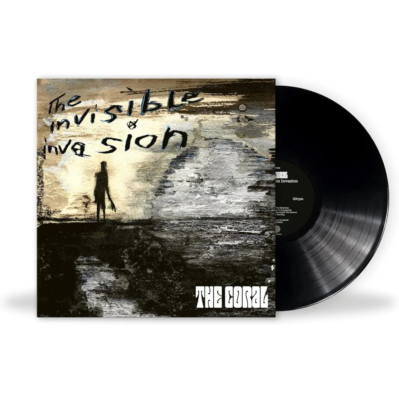 The Coral - The Invisible Invasion Vinyl record with cover featuring a silhouette and text 'The Invisible Invasion' by The Coral.