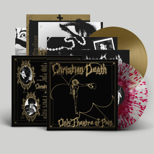 Christian Death - Only Theatre of Pain Vinyl record set with 'Christian Death' album cover and additional packaging on a light gray background