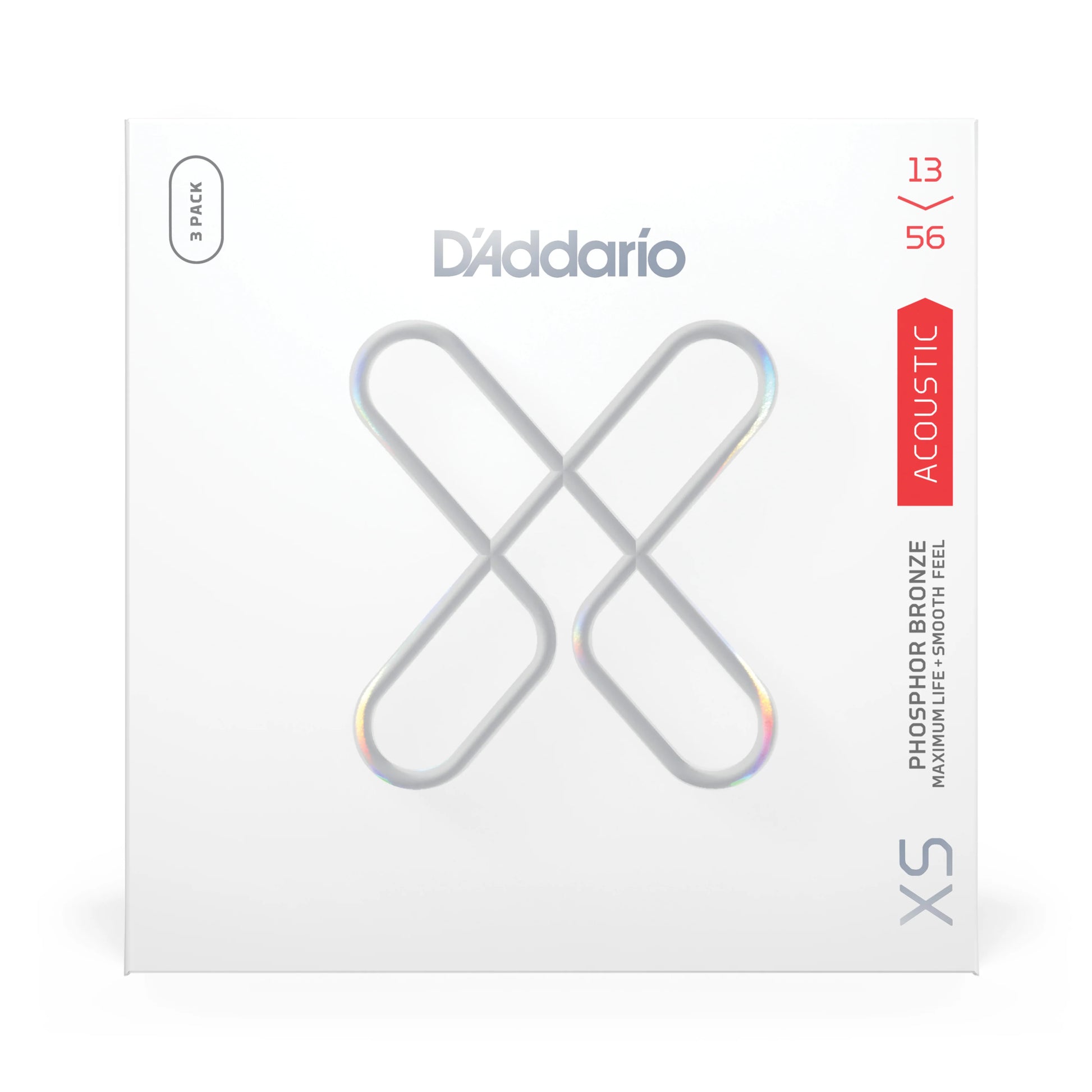 D'Addario XSAPB1356 XS Phosphor Bronze Coated Acoustic Guitar Strings - Light 13-56