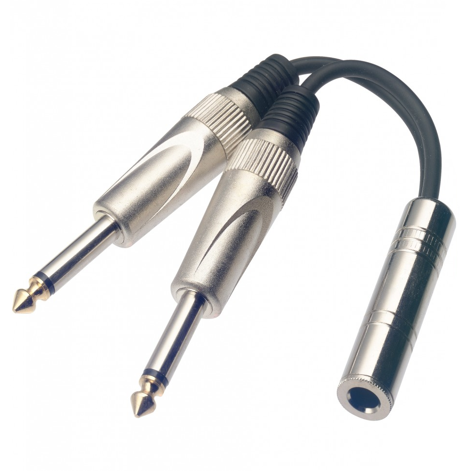 Stagg YC-0,1/1PFS2PH Mono Jack Female to 2x Mono Jack Adapter